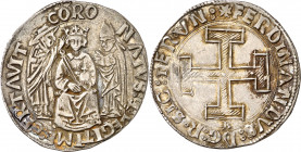 Ferran I de Nàpols (1458-1494). Nàpols. Coronat. (Cru.V.S. 1000 var) (Cru.C.G. 3407 var) (MIR. 66/2). Rara. 3,96 g. MBC+.