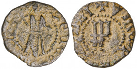 Perpinyà. Diner. (Cru.V.S. 1495) (Cru.C.G. 3798). Ex Colección Andrés Cabrera, Áureo 19/10/1999, nº 29. 1 g. MBC.