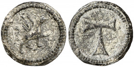 Sa Pobla. Plom. (Cru.L. 2440). Ex Áureo & Calicó 26/01/2011, nº 420. Escaso. 4,03 g. MBC-.