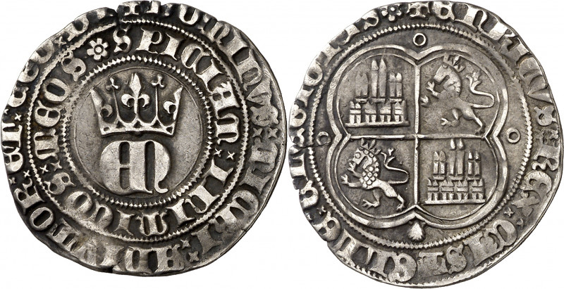 Enrique II (1368-1379). Coruña. Real. (AB. 404). Ligeramente recortada. Rara. 3,...