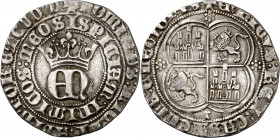 Enrique II (1368-1379). Toledo. Real. (AB. 407). Ligeramente recortada. Escasa. 3,16 g. MBC.