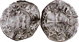 Carlos de Viana (1441-1461). Navarra. Medio cornado. (Cru.V.S. 261) (Cru.C.G. 2957). 0,62 g. BC.