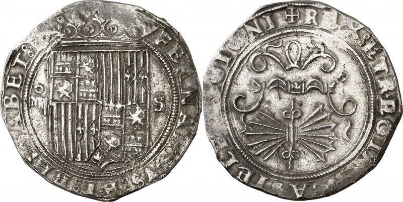 Reyes Católicos. Sevilla. . 4 reales. (AC. 565). Buen ejemplar. Escasa. 13,67 g....