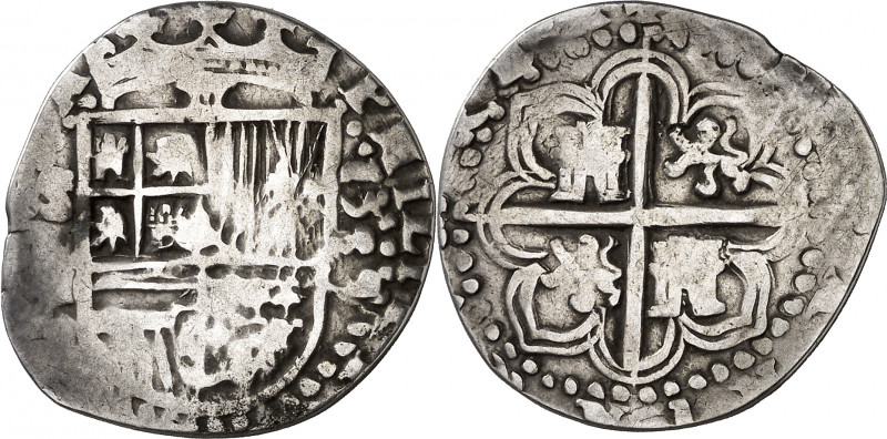 1589. Felipe II. Sevilla. . 2 reales. (AC. 409). Rara. 5,19 g. BC+.