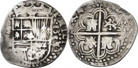 1589. Felipe II. Sevilla. . 2 reales. (AC. 409). Rara. 5,19 g. BC+.