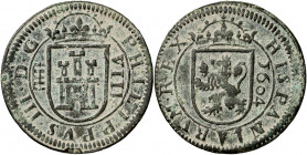 1604. Felipe III. Segovia. 8 maravedís. (AC. 326). Pátina verde. Ex Áureo 17/12/2003, nº 547. 5,82 g. MBC+.