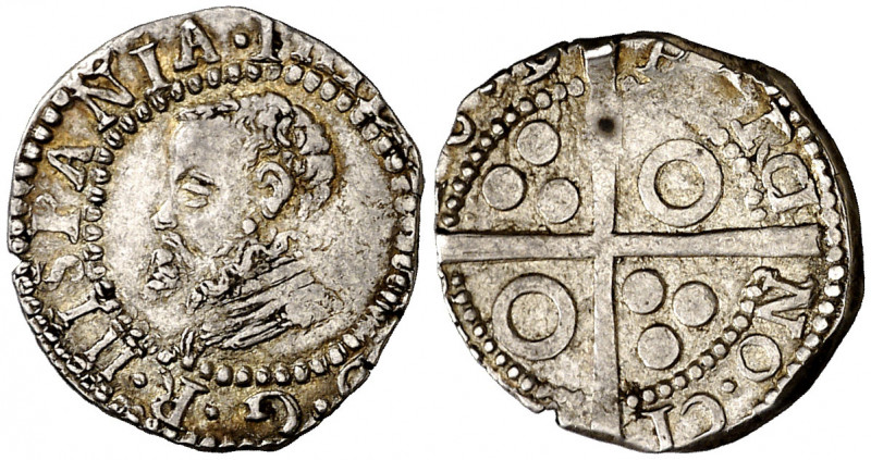 1609. Felipe III. Barcelona. 1/2 croat. (AC. 366) (Cru.C.G. 4340e, mismo ejempla...