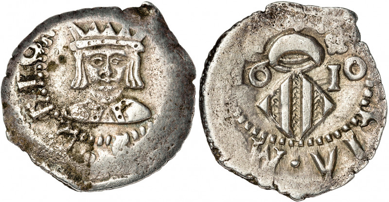 1610. Felipe III. Valencia. 1 divuitè. (AC. 562) (Cru.C.G. 4361). Ex Áureo 17/12...