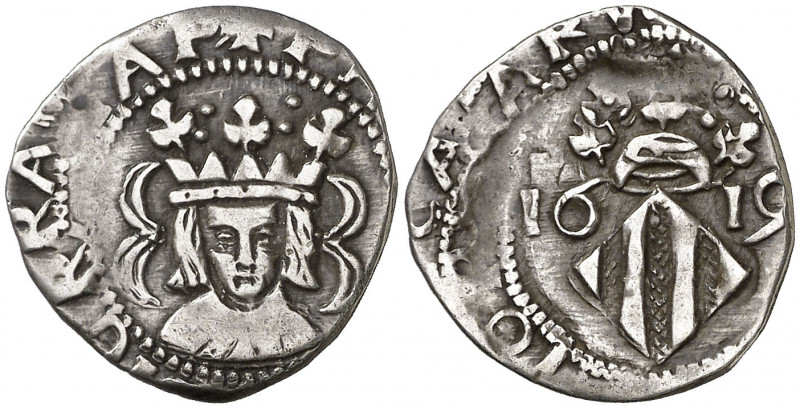 1619. Felipe III. Valencia. 1 divuitè. (Cal. 566) (Cru.C.G. 4361g). Escasa. 1,84...