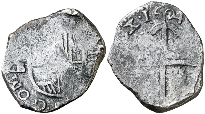 1604. Felipe III. (Sevilla). B. 2 reales. (AC. 663). Tipo "OMNIVM". Fecha en rev...
