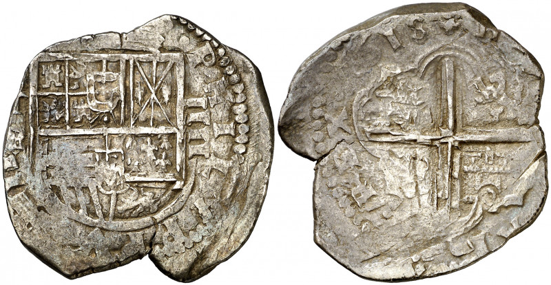 1618. Felipe III. Toledo. P/V. 4 reales. (AC. 854). La fecha comienza a las 10h ...