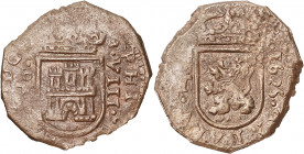 1625. Felipe IV. Toledo. 8 maravedís. (AC. 416). Ex Colección de Cobres, Áureo 22/10/2003, nº 749. 5,80 g. (MBC+).