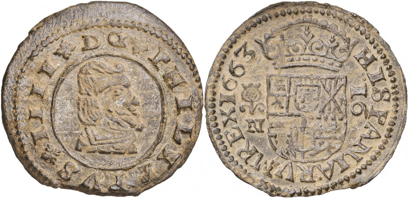 1663. Felipe IV. Granada. N. 16 maravedís. (AC. 463). Ex Áureo 20/09/2001, nº 12...