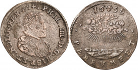 1659. Felipe IV. Bruselas. Armisticio de dos meses entre España y Francia. Jetón. (Dugniolle 4134). 6,05 g. BC+.