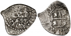 1655. Felipe IV. Potosí. 1/2 real. (AC. 587). Rara. 1,44 g. MBC-.
