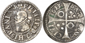 1653. Felipe IV. Barcelona. 1 croat. (AC. 667) (Cru.C.G. 4414l). 2,55 g. MBC-.