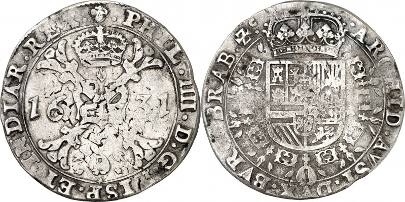 1631. Felipe IV. Bruselas. 1 patagón. (Vti. 1004) (Vanhoudt 645.BS). 27,30 g. MB...