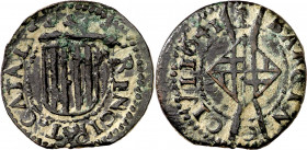 1641. Guerra dels Segadors. Barcelona. 1 sisè. (AC. 38) (Cru.C.G. 4544b). Principat. Ex Áureo 16/12/2004, nº 657. 4,20 g. MBC+.