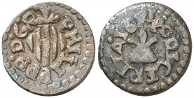 1641. Guerra dels Segadors. Puigcerdà. 1 diner. (AC. 212) (Cru.C.G. 4644). Felipe IV. Buen ejemplar. Ex Áureo 20/12/2000, nº 1538. Escasa así. 1,31 g....