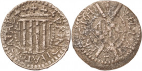 1641. Guerra dels Segadors. Tàrrega. 1 sisè. (AC. 234) (Cru.C.G. 4656c). Principat. Ex Áureo 16/12/1999, nº 4480. 3,88 g. MBC-.