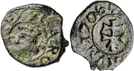 1706. Carlos III, Pretendiente. Zaragoza. 1 dinero. (AC. 12) (Cru.C.G. 5019). 0,60 g. MBC-/MBC.