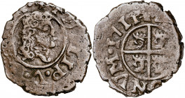 1711. Felipe V. Zaragoza. 1 dinero. (AC. 17). 0,93 g. MBC-.