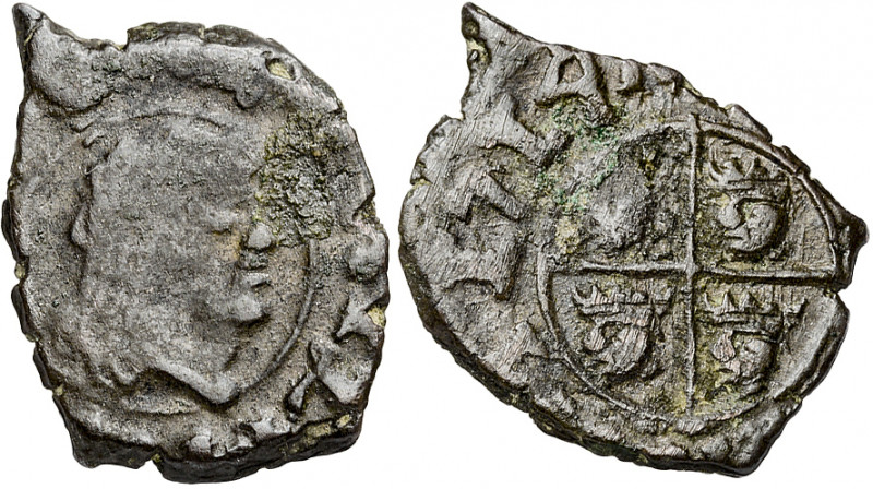 1714. Felipe V. Zaragoza. 1 dinero. (AC. 20). 0,96 g. MBC-/MBC.