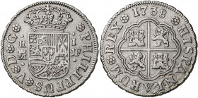 1738. Felipe V. Madrid. JF. 1 real. (AC. 454). 2,80 g. MBC+/MBC.