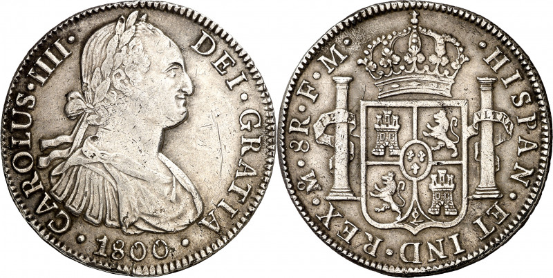 1800. Carlos IV. México. FM. 8 reales. (AC. 965). 27,07 g. MBC+.