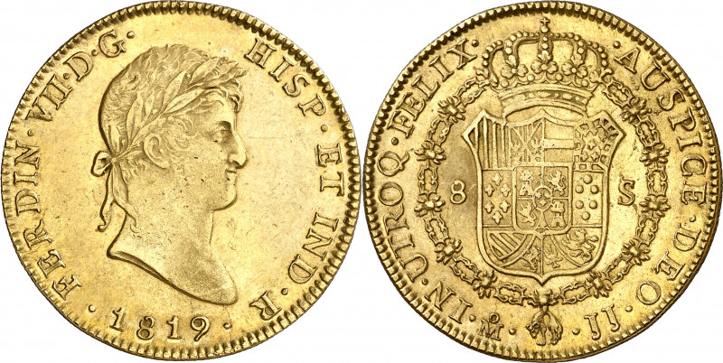 1819. Fernando VII. México. JJ. 8 escudos. (AC. 1798) (Cal.Onza 1270). Mínimas m...