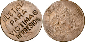1870. Gobierno Provisional. Barcelona. (OM). 10 céntimos. Contramarca política: JUSTICIA/PARA/VICTIMAS/REPRESION. 9,19 g. BC.