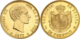 1877*1877. Alfonso XII. DEM. 25 pesetas. (AC. 68). 8,06 g. EBC.