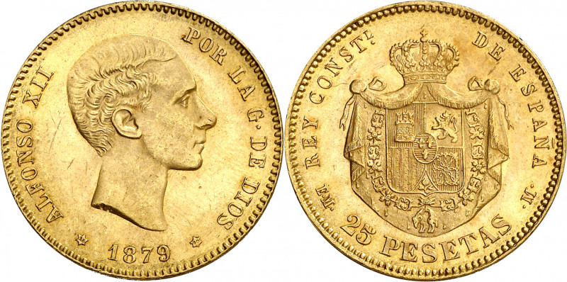 1879*1879. Alfonso XII. EMM. 25 pesetas. (AC. 74). 8,06 g. EBC.