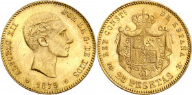 1879*1879. Alfonso XII. EMM. 25 pesetas. (AC. 74). 8,06 g. EBC.