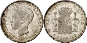 1899*1899. Alfonso XIII. SGV. 5 pesetas. (AC. 110). Brillo original. 25,08 g. EBC/EBC+.