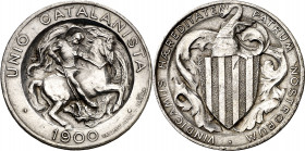 1900. Unió Catalanista. Barcelona. Vallmitjana. 1 peseta. (AC. 134). 4,86 g. MBC+.