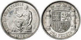 1933*34. II República. 1 peseta. (AC. 34). 5 g. EBC.