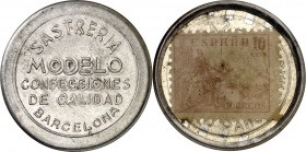 Barcelona. Sastrería Modelo. 10 céntimos. (AL. falta, sólo indica valor de 5 céntimos). 1,40 g. EBC-.