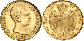 1887*1962. Franco. PGV. 20 pesetas. (AC. 171). 6,45 g. S/C-.