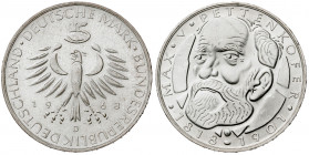 Alemania. 1968. D (Múnich). 5 marcos. (Kr. 123.1). Max von Pettenkofer. AG. 11,14 g. S/C-.