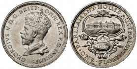 Australia. 1927. Jorge V. 1 florín. (Kr. 31). Apertura del Parlamento, Canberra. AG. 11,29 g. EBC/EBC+.