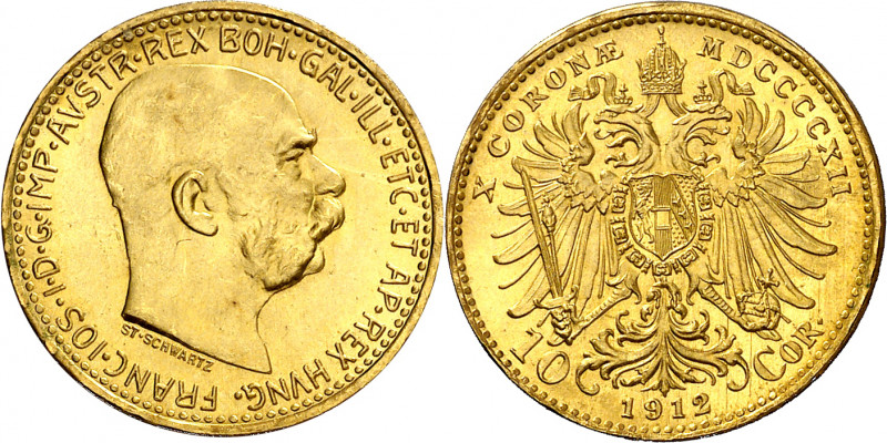 Austria. 1912. Francisco José I. 10 coronas. (Fr. 513R) (Kr. 2816). Reacuñación....