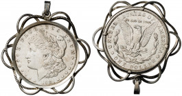Estados Unidos. 1921. S (San Francisco). 1 dólar. (Kr. 110). Engarzada en un aro. AG. 35,29 g. MBC+.