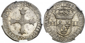 Francia. 1607. Enrique IV. C (Saint Lo). 1/4 de ecu. (Kr. 28). En cápsula de la NGC como MS63, nº 3901832-004. Bella. Brillo original. Escasa así. AG....