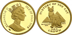 Isla de Man. 1998. Isabel II. 1/25 de corona. (Fr. B55) (Kr. 859). AU. 1,28 g. Proof.