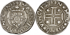 Portugal. Manuel I (1495-1521). Lisboa. 1 tostão (100 reis). (Gomes 44.01). Escasa. AG. 9 g. MBC/MBC+.