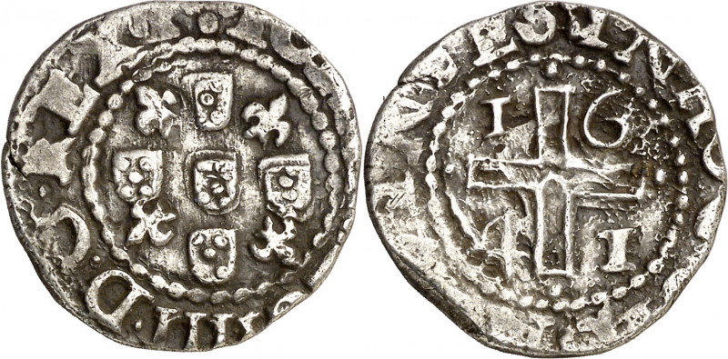 Portugal. 1641. Juan IV. Lisboa. 1/2 tostão (50 reis). (Kr. 37) (Gomes 38.03). E...