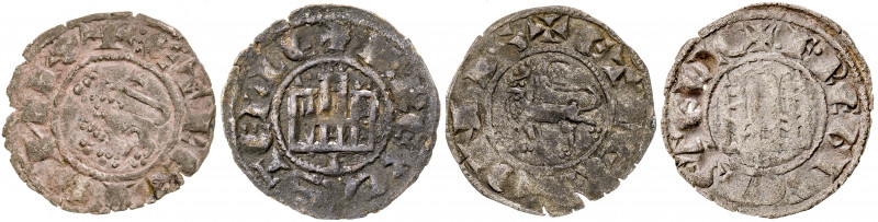 Fernando IV (1295-1312). Dinero. Lote de 4 monedas de cecas distintas: Burgos, C...