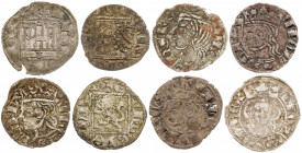 Alfonso XI (1312-1350). Lote de 8 monedas distintas. MBC-/MBC.