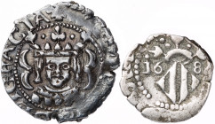 1624 y 1684. Felipe IV y Carlos II. València. Lote de 2 divuitens. BC+/MBC+.